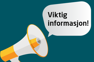 Illustrasjon av en megafon. Fra megafonen er det en snakkeboble med teksten "Viktig informasjon!". Illustrasjon: Mostphotos.